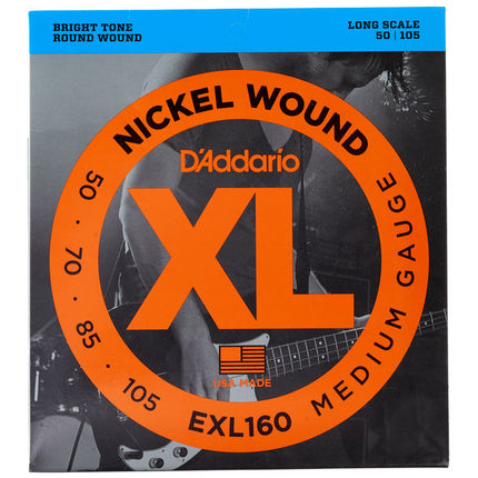 D'Addario EXL160 - Nickel Wound Bass Strings, Medium, Long Scale (50-105)(DAddario)