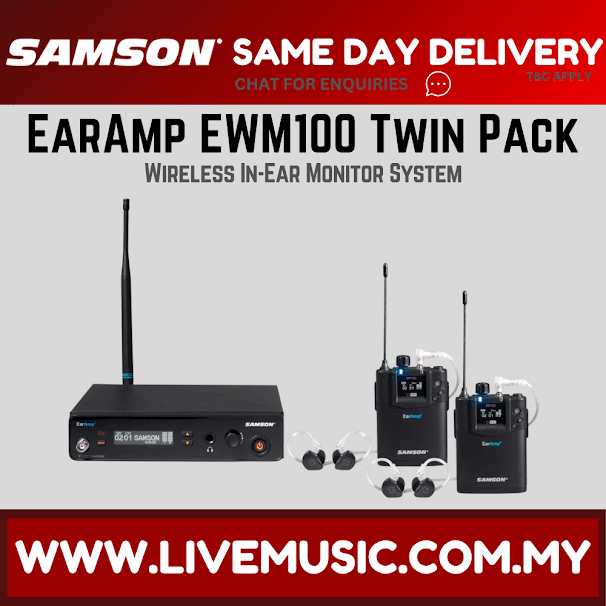 Samson EarAmp EWM100 Wireless In-Ear Monitor System - Twin Pack ( EARAMP-EWM100 EARAMPEWM100 )