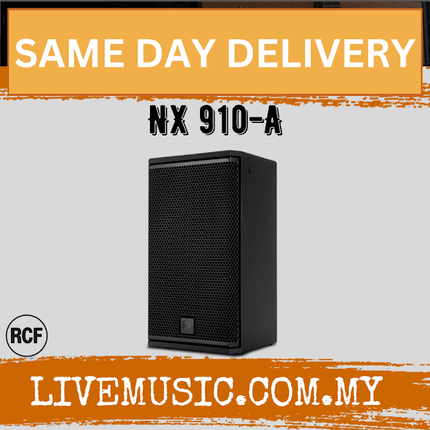 RCF NX 910-A Two-Way 10" 2100W Powered PA Speaker With Speaker Stand And Cable - Each / Pair ( NX910A / NX 910 A )