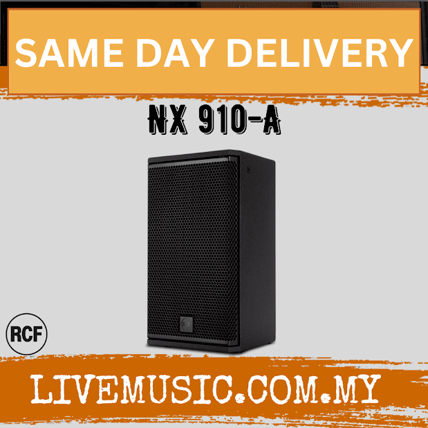 RCF NX 910-A Two-Way 10" 2100W Powered PA Speaker With Speaker Stand And Cable - Each / Pair ( NX910A / NX 910 A )