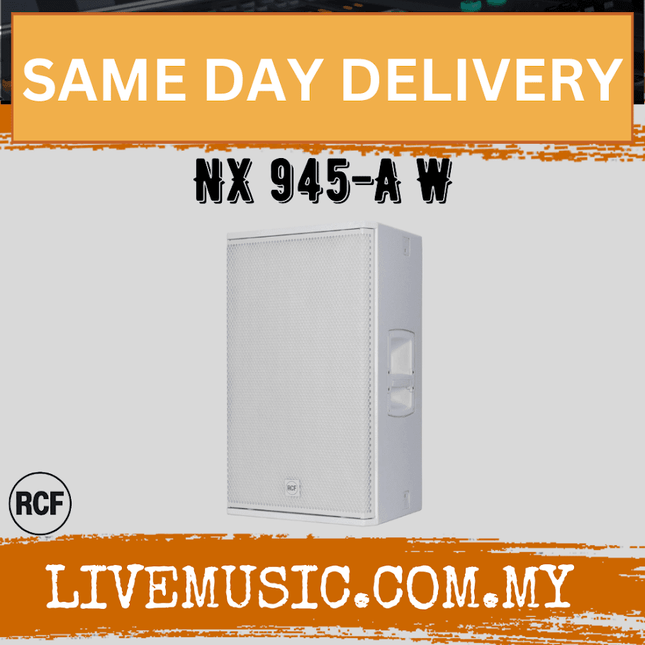 RCF NX 945-A 15'' 2-Way Active Speaker w/Speaker Stand And Cable - White - Each / Pair ( NX945 / NX945A )