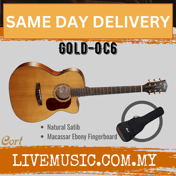 Cort Gold-OC6 - Acoustic Guitar with Gig Bag - Natural Satin (Gold OC6/GoldOC6)