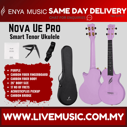 Enya Nova Ue Pro Tenor 26 Inch Carbon Fibre Ukulele - Purple ( NOVAUEPRO / NOVAUE )