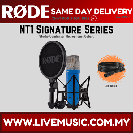 RODE NT1 Signature Series Large-Diaphragm Condenser Microphone - Cobalt