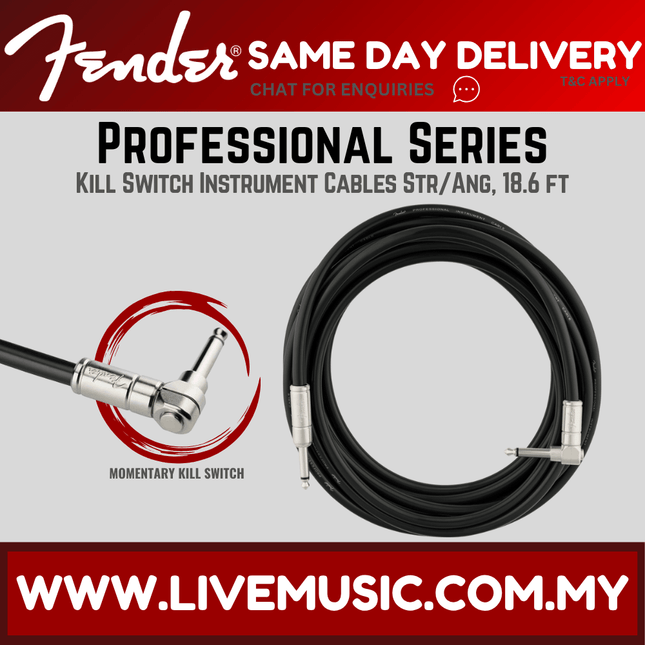 Fender Professional Series Kill Switch 18.6FT Straight/Angled Instrument Cable