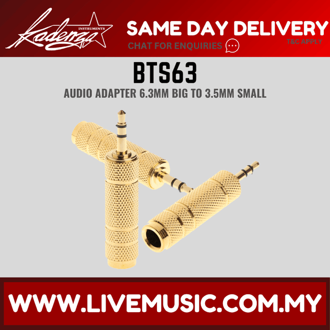 Kadenza 6.3 mm to 3.5 mm Audio Jack Adapter 1/4" TO 3.5MM TRS - BIG TO SMALL ( LMC )