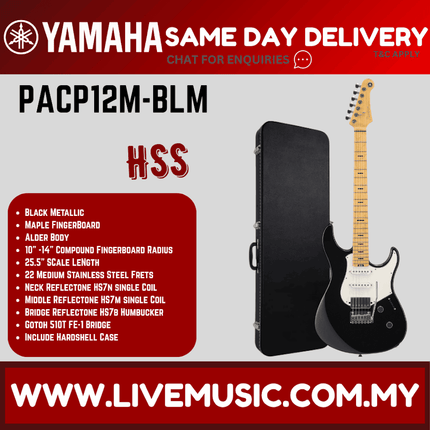 Yamaha PACP12M Pacifica Professional Electric Guitar - Black Metallic ( PACP 12M / PACP-12M )