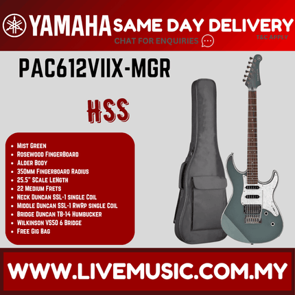 Yamaha Pacifica PAC612VIIX-MSB Electric Guitar - Mist Green ( PAC 612VIIX / PAC-612VIIX )