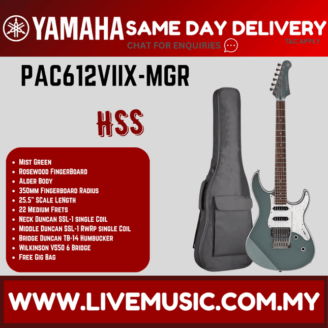 Yamaha Pacifica PAC612VIIX-MSB Electric Guitar - Mist Green ( PAC 612VIIX / PAC-612VIIX )