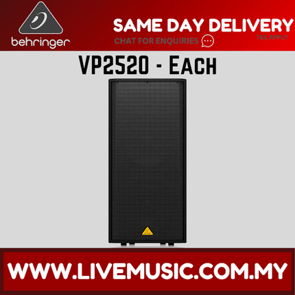 Behringer Eurolive VP2520 2000-watt Dual 15'' Passive Speaker w/Speaker Stand and Cable - Pair ( VP-2520 / VP 2520 )