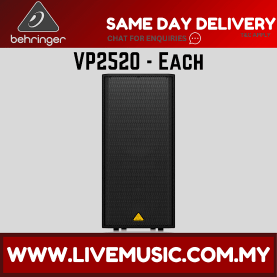 Behringer Eurolive VP2520 passive speaker with black cabinet and front grille