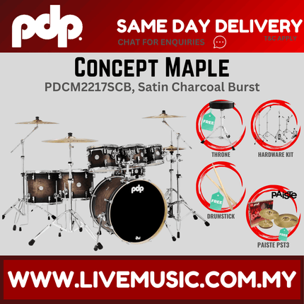 PDP by DW CM7 Concept Maple Shell Pack - 7-piece with Paiste PST3 Cymbals - (PDCM2217)