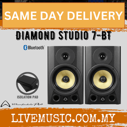 WHARFEDALE PRO Diamond Studio 7" Active Studio Monitor Bluetooth with Speaker Stand-Pair (DIAMOND STUDIO-7BT)