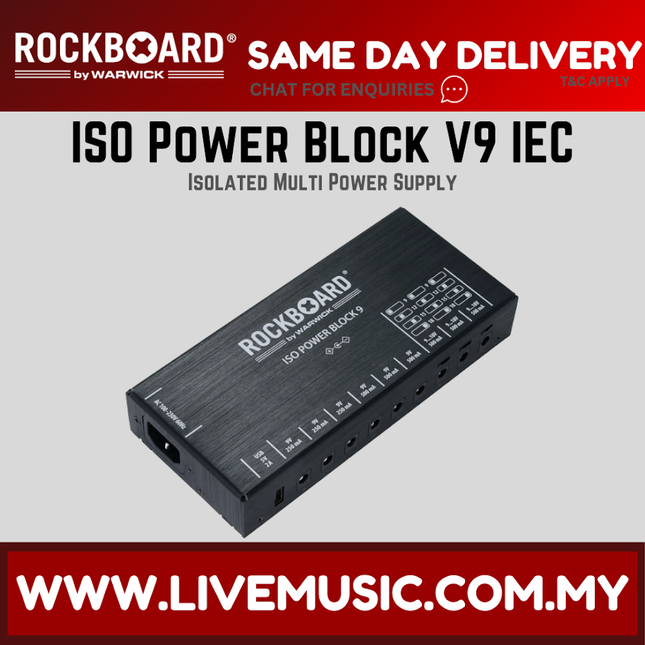 RockBoard by Warwick ISO Power Block V9 IEC Multi Power Supply