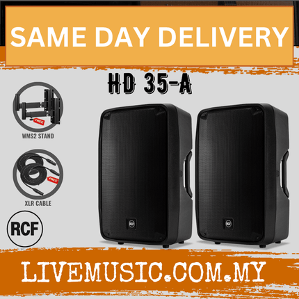 RCF HD 35-A 15" 2-Way 1400W Active Speaker With Speaker Stand And Cable - Each / Pair ( HD35A / HD 35 A )
