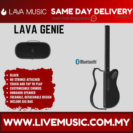 Lava Me Lava Genie Sampler Guitar - Black ( LAVA-GENIE LAVAGENIE )