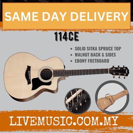 Taylor 114ce Cutaway Grand Auditorium, Walnut Body Woods Acoustic Guitar  ( 114-CE / 114 CE )