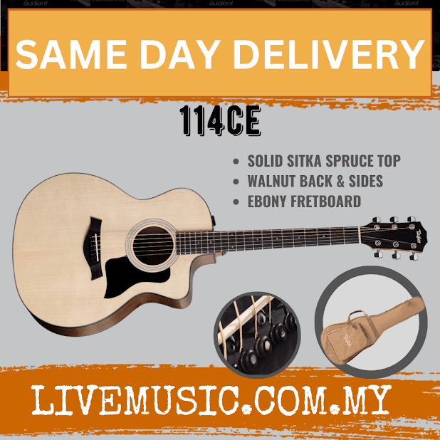 Taylor 114ce Cutaway Grand Auditorium, Walnut Body Woods Acoustic Guitar  ( 114-CE / 114 CE )