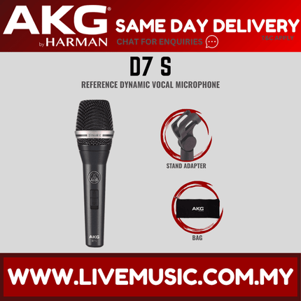 AKG D7 S Reference Dynamic Vocal Microphone with On/Off Switch (D7S)