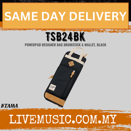 Tama TSB24-BK Powerpad Designer Stick & Mallet Bag, Black ( TSB24 BK / TSB24-BK )