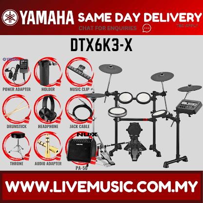 Yamaha DTX6K3-X 5-Piece Electronic Drum Set with Amplifier and Throne ( DTX6K3 X / DTX 6K3 X / DTX6K3X )