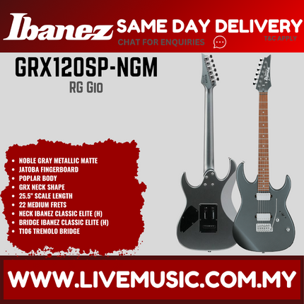 Ibanez GRX120SP-NGM RG GIO Series Electric Guitar, Noble Gray Metallic Matte ( GRX120SP NGM GRX120SPNGM )