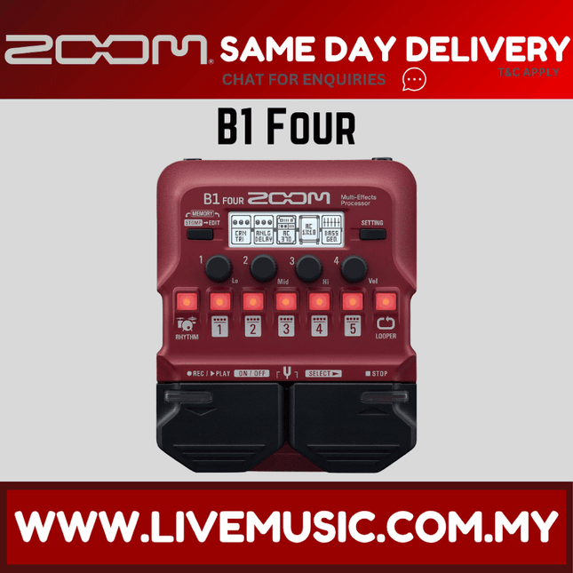 Zoom B1 FOUR Bass Multi-effects Processor (B1FOUR) Replacing B1on