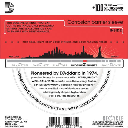 D'Addario EJ17 - Phosphor Bronze Acoustic Strings, Medium (13-56)(DAddario)