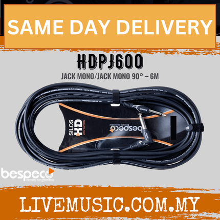 Bespeco HDPJ600 Silos HD Series Instrument Cable Straight to Right 6M ( HDPJ600 )