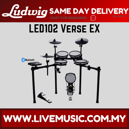 Ludwig LED102 Verse EX Electronic Drum Kit (L14 LED102DIR/L14LED102DIR)