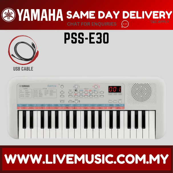 Yamaha Remie PSS-E30 Mini Keyboard for Children Keyboard for Beginner with USB Cable ( PSSE30 / PSS E30 )