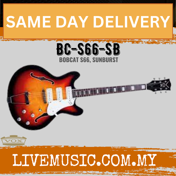 Vox Bobcat S66 Semi-Hollow Electric Guitar - Sunburst