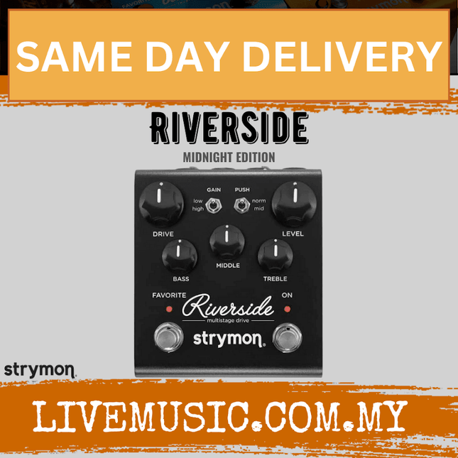 Strymon Riverside Multistage Drive Guitar Effects Pedal, Midnight Edition