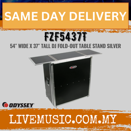 Odyssey FZF5437T Flight Zone 54 Wide, 37 High Foldout Combo Dj Table, Black