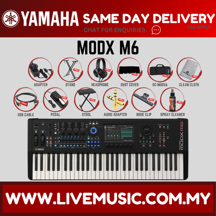 Yamaha MODX M6 61 Semi-weighted Key Synthesizer with Yamaha ORIGINAL Padded Bag ( MODXM6 / MODX-M6 ) Replace MODX 6+ MODX6+