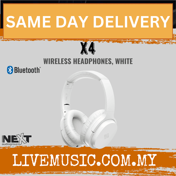 Next Audio X4 Wireless Bass Headphones, White ( X-4 / X 4 )