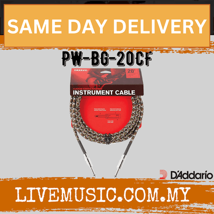D'Addario Planet Waves PW-BG-20CF Braided Instrument Cable - 20 feet Camouflage (PWBG20CF/DAddario)