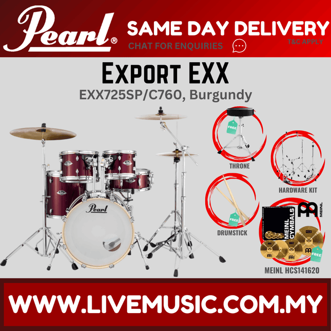 Pearl Export EXX 5-Piece Drum Set with Meinl HCS141620 Cymbals Set ( EXX725SP/C )