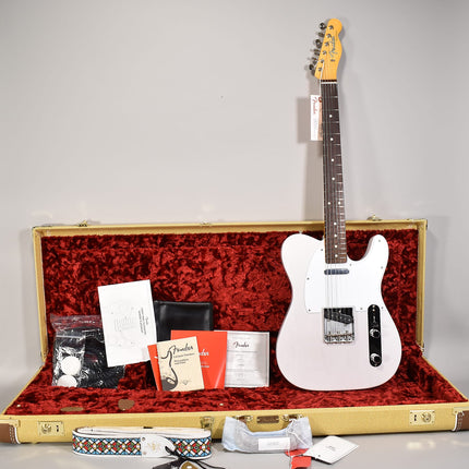 Fender Jimmy Page Mirror Telecaster Electric Guitar, Rosewood Fretboard with Deluxe Hardshell Case - White Blonde