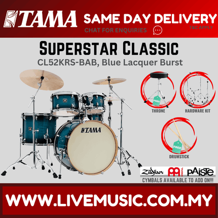 Tama Superstar Classic CL52KRS 5-Piece Drum Set - ( NO CYMBAL ) ( CL-52KRS