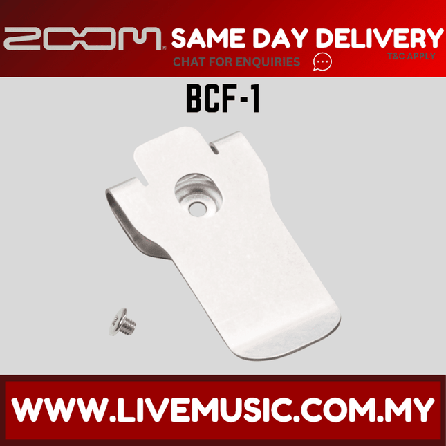 Metal belt clip with mounting hole and screw, silver