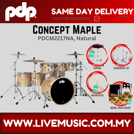 PDP by DW CM7 Concept Maple Shell Pack - 7-piece With HCS141620 Cymbals - (PDCM2217)