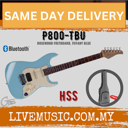 GTRS P800-TBU HSS Series Intelligent Electric Guitar,Rosewood FB-Tiffany Blue