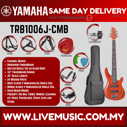 Yamaha Electric Bass Guitar TRB1006J - Caramel Brown ( TRB 1006J / TRB-1006J )