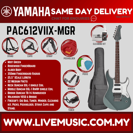 Yamaha Pacifica PAC612VIIX-MSB Electric Guitar - Mist Green ( PAC 612VIIX / PAC-612VIIX )