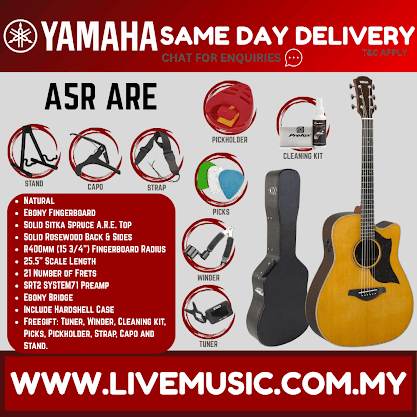 Yamaha A5R ARE Dreadnought Cutaway Acoustic-Electric Guitar with Hardcase - MADE IN JAPAN ( A5RARE )