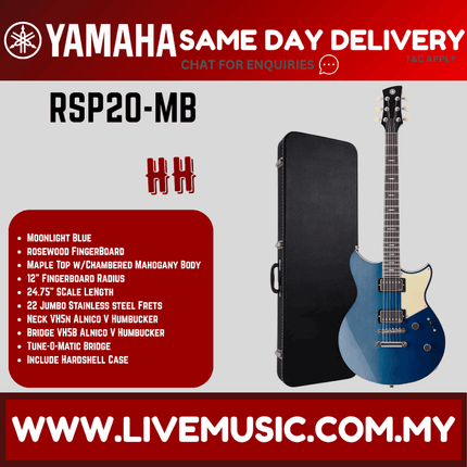 Yamaha Revstar Professional RSP20 Electric Guitar With Accessories - Moonlight Blue ( RSP-20 RSP 20 )