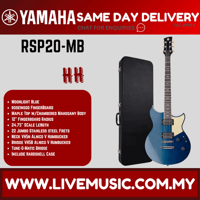 Yamaha Revstar Professional RSP20 Electric Guitar With Accessories - Moonlight Blue ( RSP-20 RSP 20 )