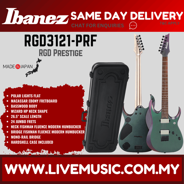 Ibanez RGD3121-PRF Rgd Series Prestige Electric Guitar, Polar Lights Flat ( RGD3121 PRF / RGD3121PRF )