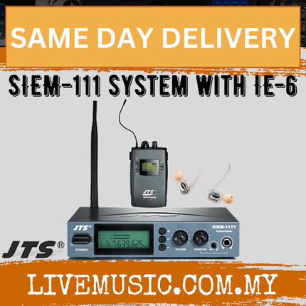 JTS SIEM-111 Single pack UHF PLL in ear monitoring system with IE-6 earphone ( SIEM111 / SIEM 111 )